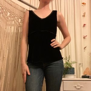 Black velvet tank top